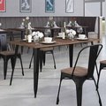 Flash Furniture Rectangle Black Metal Table, 30.25" x 60", 30.25" W X 60" L X 30.5" H, Wood, Wood Grain CH-61010-29M1-BK-GG